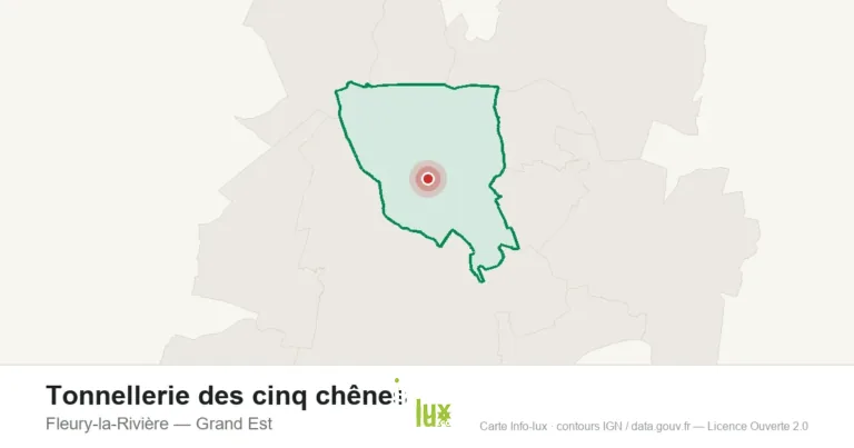 Carte de localisation : Tonnellerie des cinq chênes à Fleury-la-Rivière