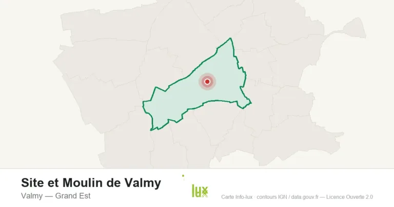 Carte de localisation : Site et Moulin de Valmy à Valmy