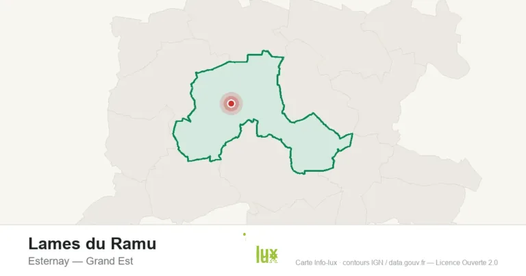 Carte de localisation : Lames du Ramu à Esternay