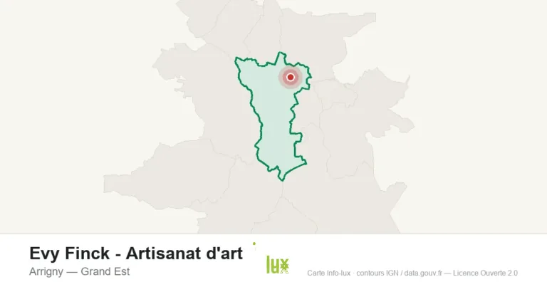 Carte de localisation : Evy Finck - Artisanat d'art à Arrigny
