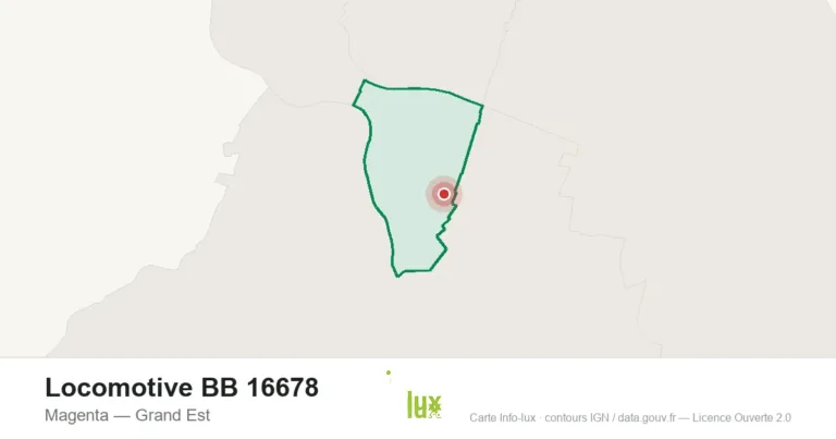Carte de localisation : Locomotive BB 16678 à Magenta