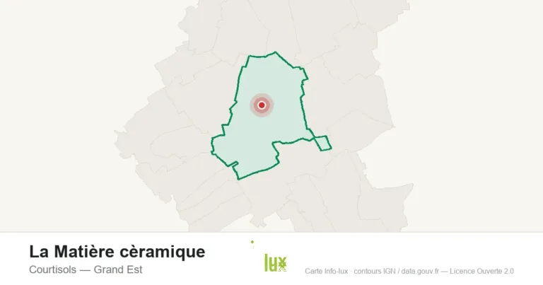 Carte de localisation : La Matière cèramique à Courtisols