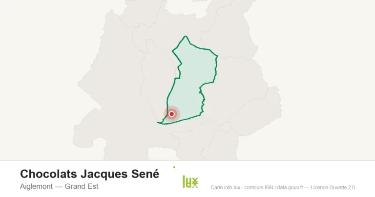 Carte de localisation : Chocolats Jacques Sené à Aiglemont
