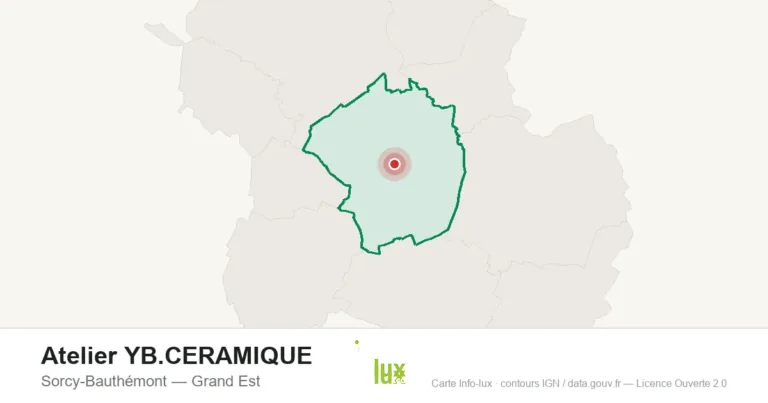 Carte de localisation : Atelier YB.CERAMIQUE à Sorcy-Bauthémont