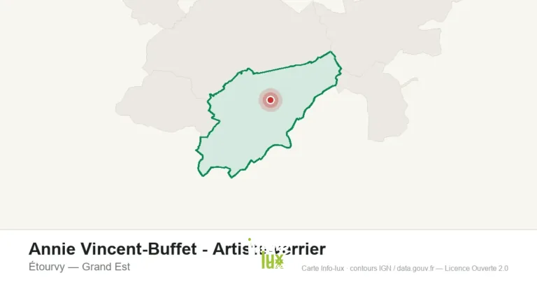 Carte de localisation : Annie Vincent-Buffet - Artiste-verrier à Étourvy