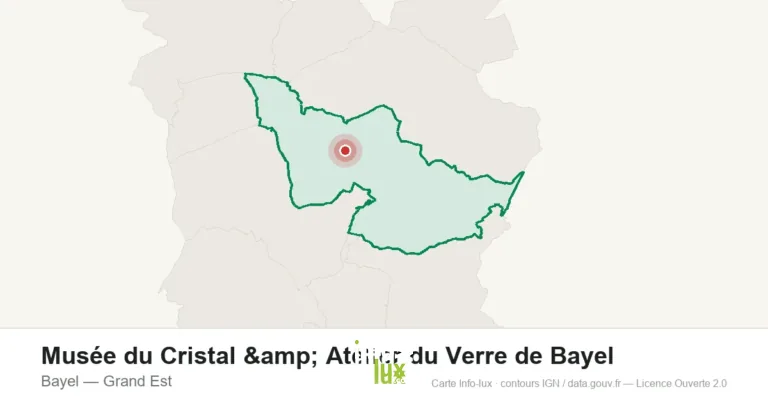 Carte de localisation : Musée du Cristal & Atelier du Verre de Bayel à Bayel