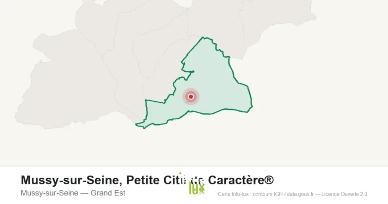 Carte de localisation : Mussy-sur-Seine, Petite Cité de Caractère® à Mussy-sur-Seine