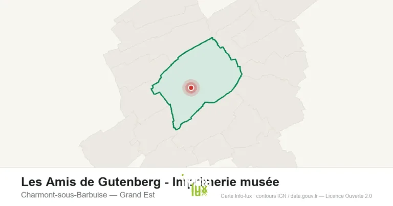 Carte de localisation : Les Amis de Gutenberg - Imprimerie musée à Charmont-sous-Barbuise