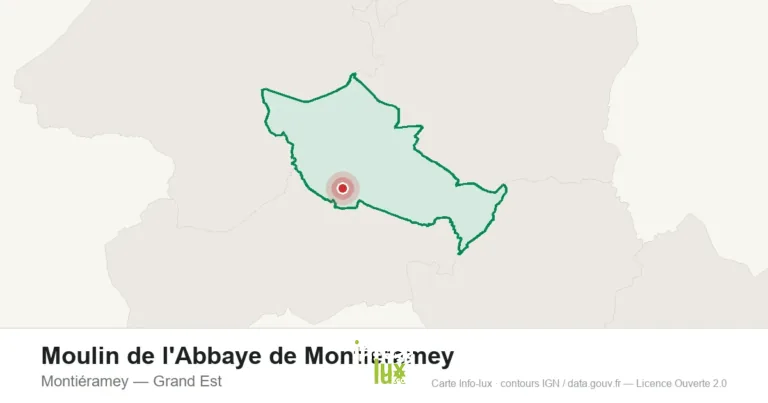 Carte de localisation : Moulin de l'Abbaye de Montieramey à Montiéramey
