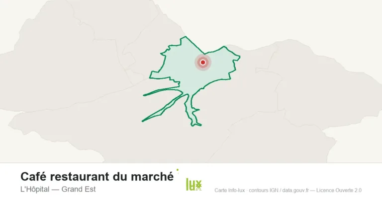Carte de localisation : Café restaurant du marché à L'Hôpital