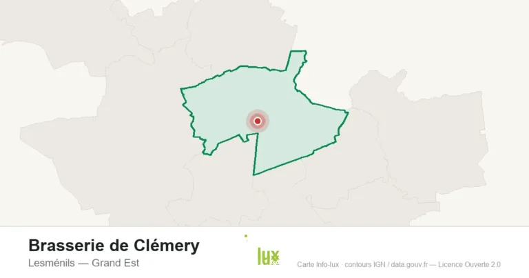 Carte de localisation : Brasserie de Clémery à Lesménils
