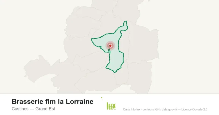 Carte de localisation : Brasserie flm la Lorraine à Custines