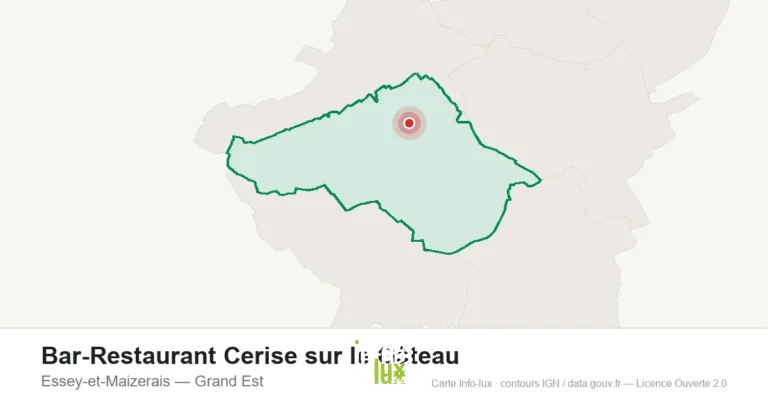 Carte de localisation : Bar-Restaurant Cerise sur le Gâteau à Essey-et-Maizerais