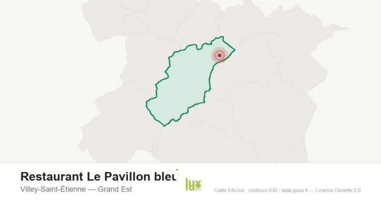 Carte de localisation : Restaurant Le Pavillon bleu à Villey-Saint-Étienne