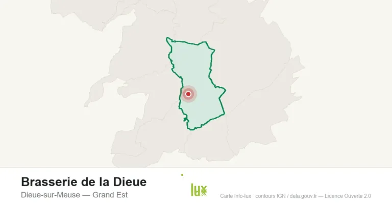 Carte de localisation : Brasserie de la Dieue à Dieue-sur-Meuse