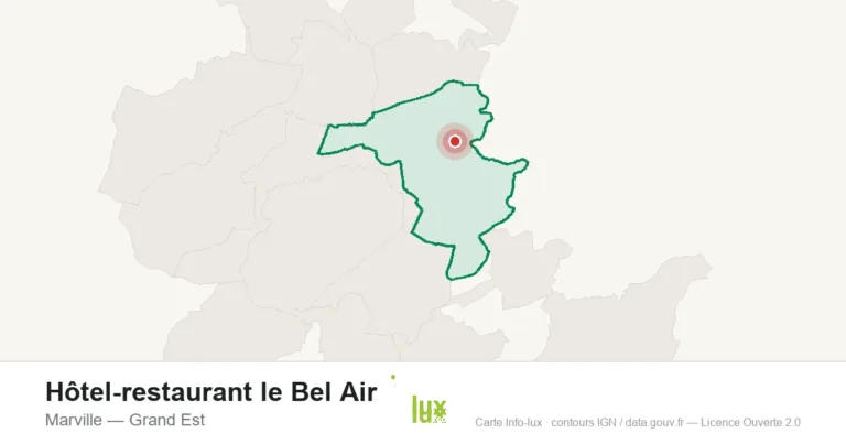 Carte de localisation : Hôtel-restaurant le Bel Air à Marville