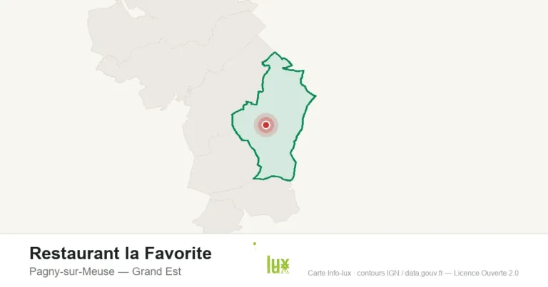 Carte de localisation : Restaurant la Favorite à Pagny-sur-Meuse