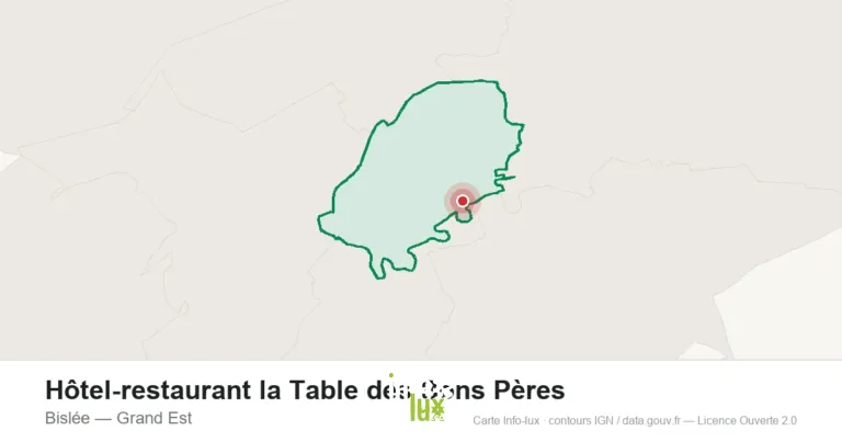Carte de localisation : Hôtel-restaurant la Table des Bons Pères à Bislée