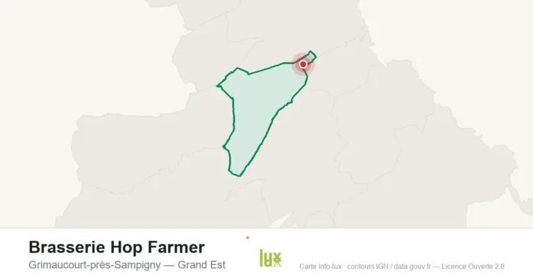 Carte de localisation : Brasserie Hop Farmer à Grimaucourt-près-Sampigny
