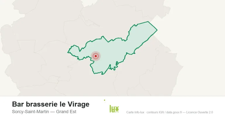 Carte de localisation : Bar brasserie le Virage à Sorcy-Saint-Martin