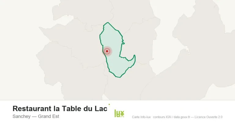 Carte de localisation : Restaurant la Table du Lac à Sanchey