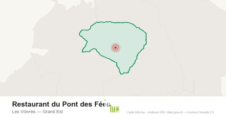 Carte de localisation : Restaurant du Pont des Fées à Les Voivres