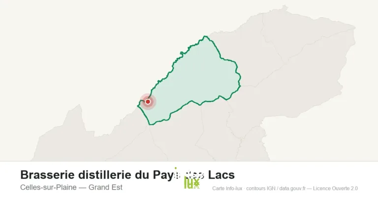 Carte de localisation : Brasserie distillerie du Pays des Lacs à Celles-sur-Plaine