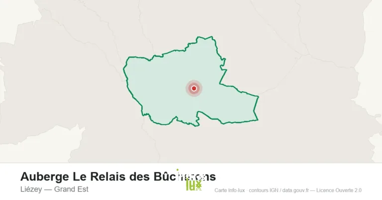 Carte de localisation : Auberge Le Relais des Bûcherons à Liézey