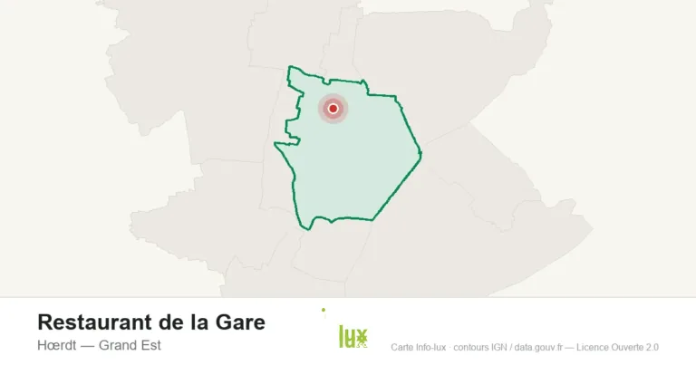 Carte de localisation : Restaurant de la Gare à Hœrdt
