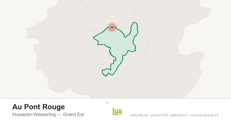 Carte de localisation : Au Pont Rouge à Husseren-Wesserling