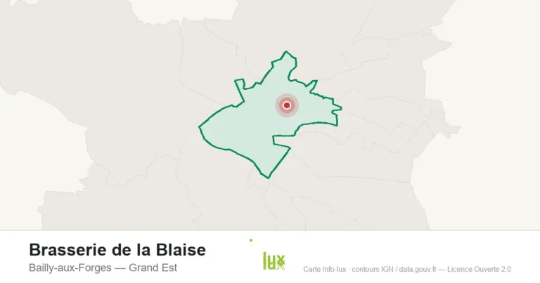 Carte de localisation : Brasserie de la Blaise à Bailly-aux-Forges
