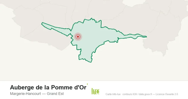 Carte de localisation : Auberge de la Pomme d'Or à Margerie-Hancourt
