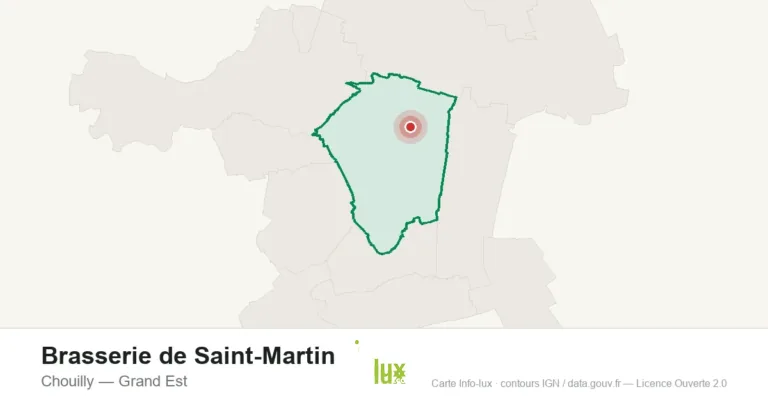 Carte de localisation : Brasserie de Saint-Martin à Chouilly