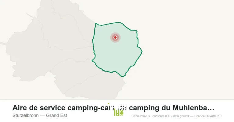 Carte de localisation : Aire de service camping-cars du camping du Muhlenbach à Sturzelbronn