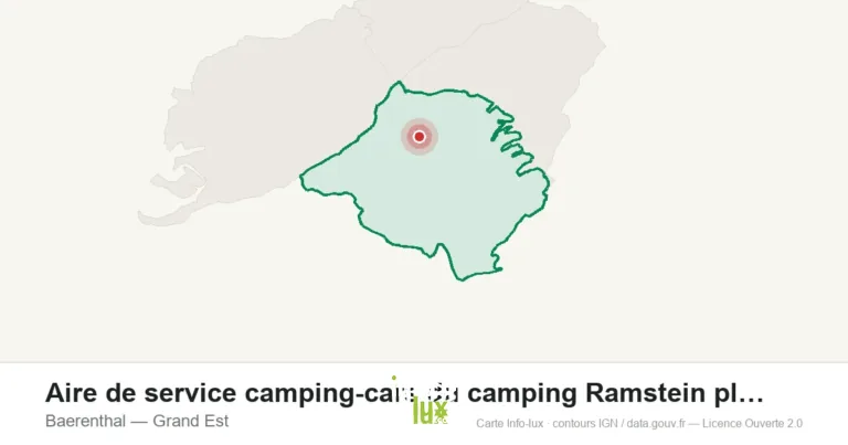 Carte de localisation : Aire de service camping-cars du camping Ramstein plage à Baerenthal