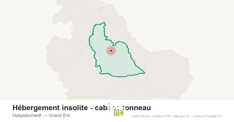 Carte de localisation : Hébergement insolite - cabane tonneau à Haspelschiedt