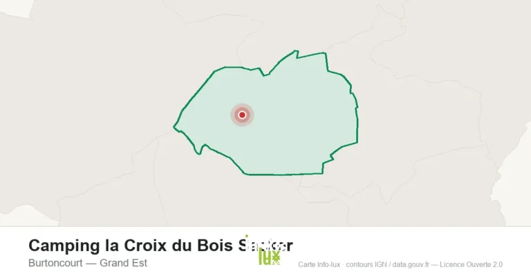 Carte de localisation : Camping la Croix du Bois Sacker à Burtoncourt