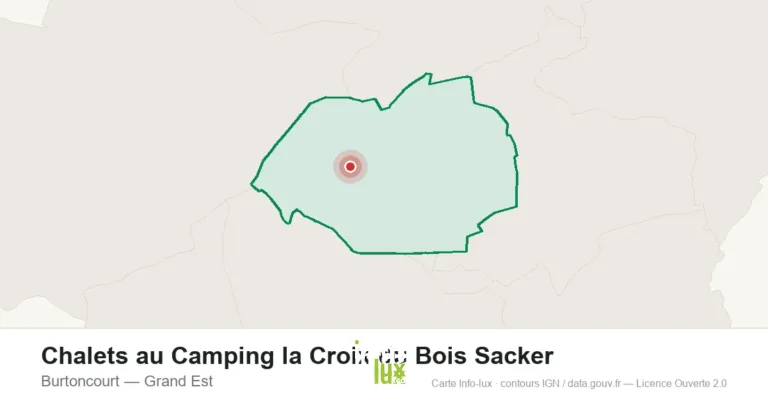Carte de localisation : Chalets au Camping la Croix du Bois Sacker à Burtoncourt