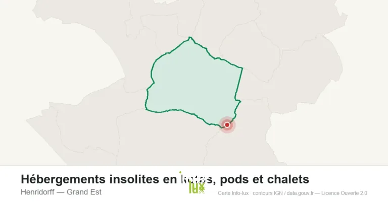 Carte de localisation : Hébergements insolites en kotas, pods et chalets à Henridorff