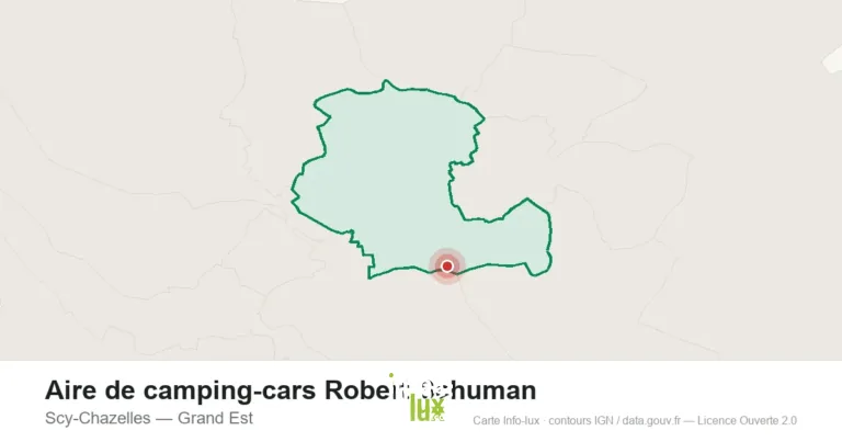 Carte de localisation : Aire de camping-cars Robert Schuman à Scy-Chazelles