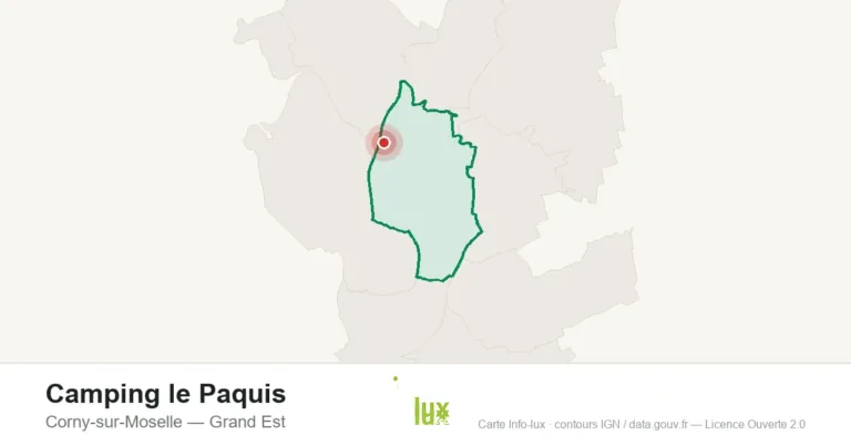 Carte de localisation : Camping le Paquis à Corny-sur-Moselle
