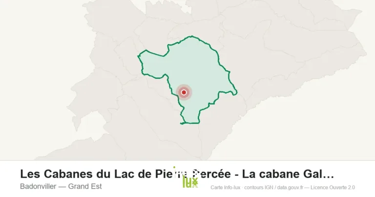 Carte de localisation : Les Cabanes du Lac de Pierre Percée - La cabane Galilée à Badonviller