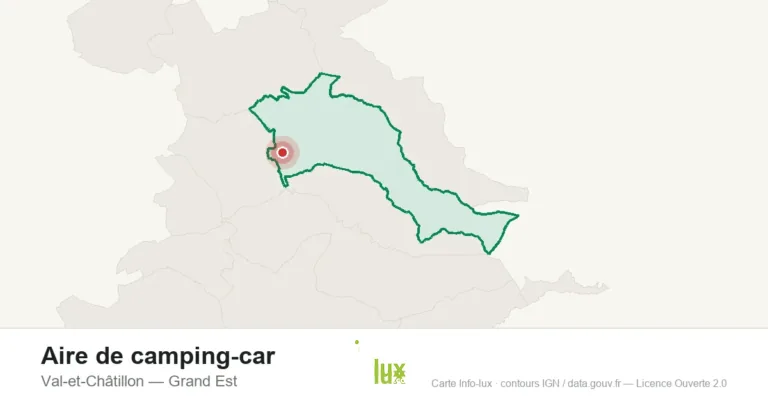 Carte de localisation : Aire de camping-car à Val-et-Châtillon