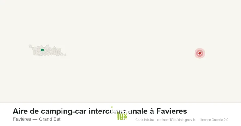Carte de localisation : Aire de camping-car intercommunale à Favieres à Favières