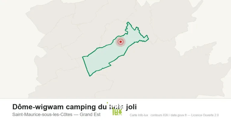 Carte de localisation : Dôme-wigwam camping du bois joli à Saint-Maurice-sous-les-Côtes