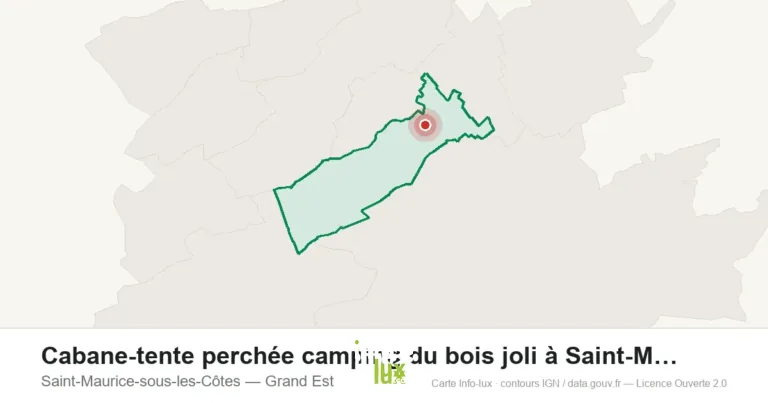 Carte de localisation : Cabane-tente perchée camping du bois joli à Saint-Maurice-sous-les-Côt à Saint-Maurice-sous-les-Côtes