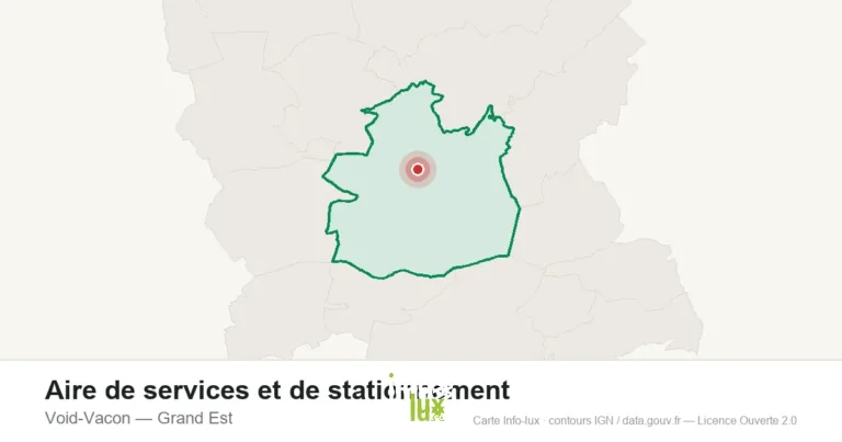 Carte de localisation : Aire de services et de stationnement à Void-Vacon