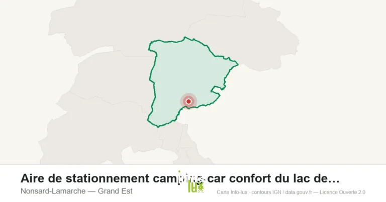 Carte de localisation : Aire de stationnement camping-car confort du lac de Madine - Nonsard à à Nonsard-Lamarche