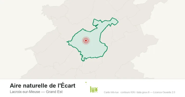 Carte de localisation : Aire naturelle de l'Écart à Lacroix-sur-Meuse