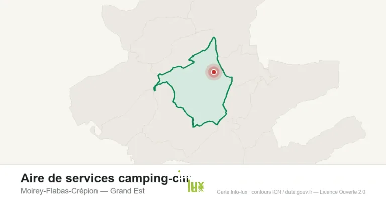 Carte de localisation : Aire de services camping-car à Moirey-Flabas-Crépion